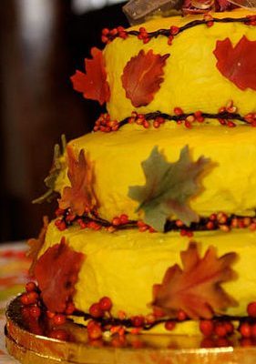 Una tarta de boda otoñal