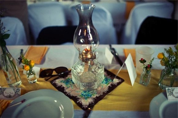 Cristal en una boda con aires vintage