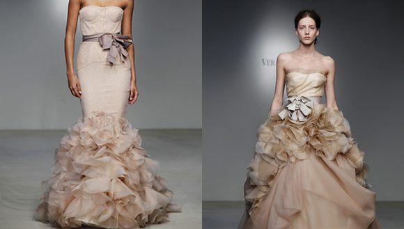 Vestidos de novia de color champagne Vera Wang