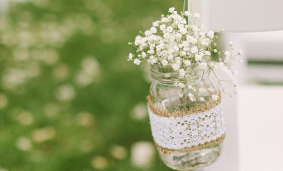 Decoración de la boda con encaje