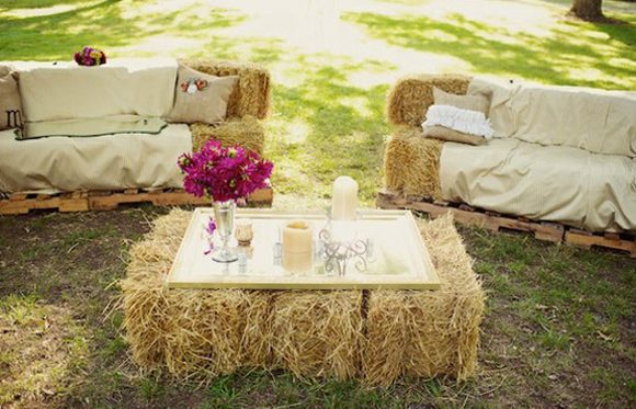 Decoración de bodas con balas de paja