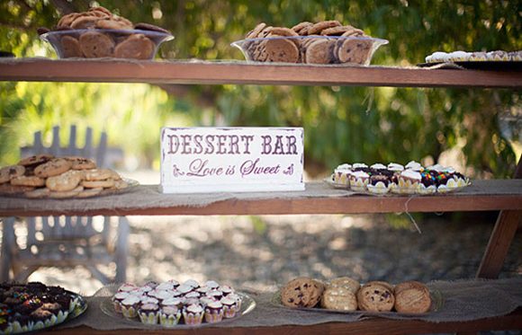 Mesas de postre rústicas