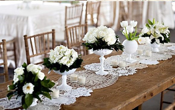 Caminos de mesa originales para decoración de bodas