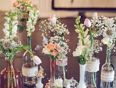 Como colocar las flores en bodas rústicas. Bodas en el campo