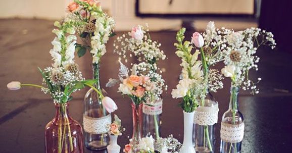 Como colocar las flores en bodas rústicas. Bodas en el campo