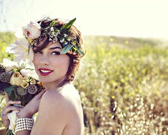 Peinados y maquillaje para novias Boho Chic