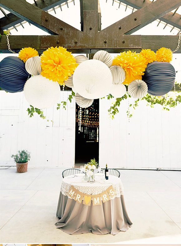 Decoración en amarillo de bodas y fiestas