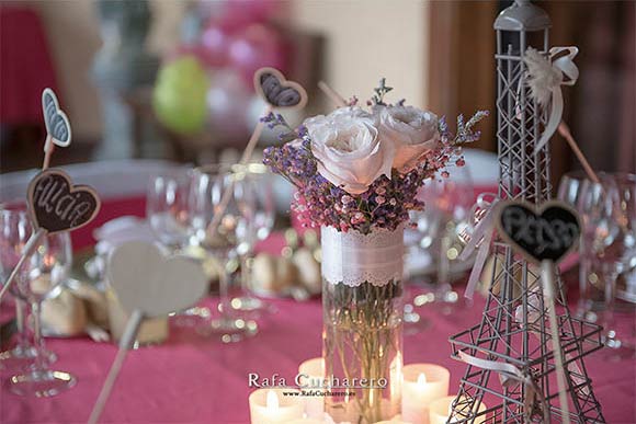 Decoración boda intima con aires romanticos