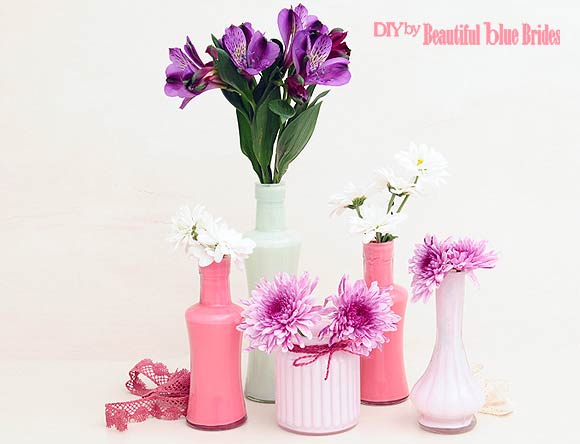 Botellas de cristal Pintadas: DIY para bodas