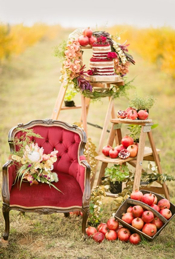 Decoración de boda con fruta 05 tarta, decoracion escalera