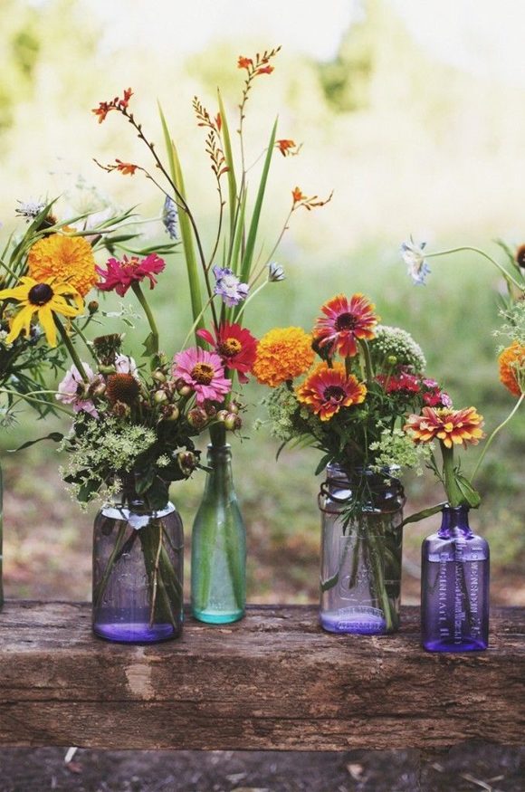 Decoración de bodas con flores silvestres