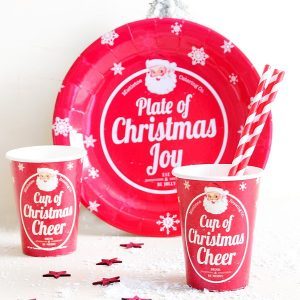 Vasos de papel para fiestas de Navidad