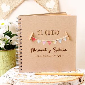 Libro de firmas Boda Banderines de colores