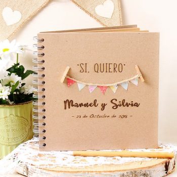 Libro de firmas Boda Banderines de colores