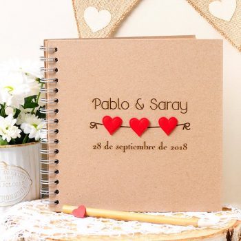 Libro de firmas Boda Guirnalda de corazones