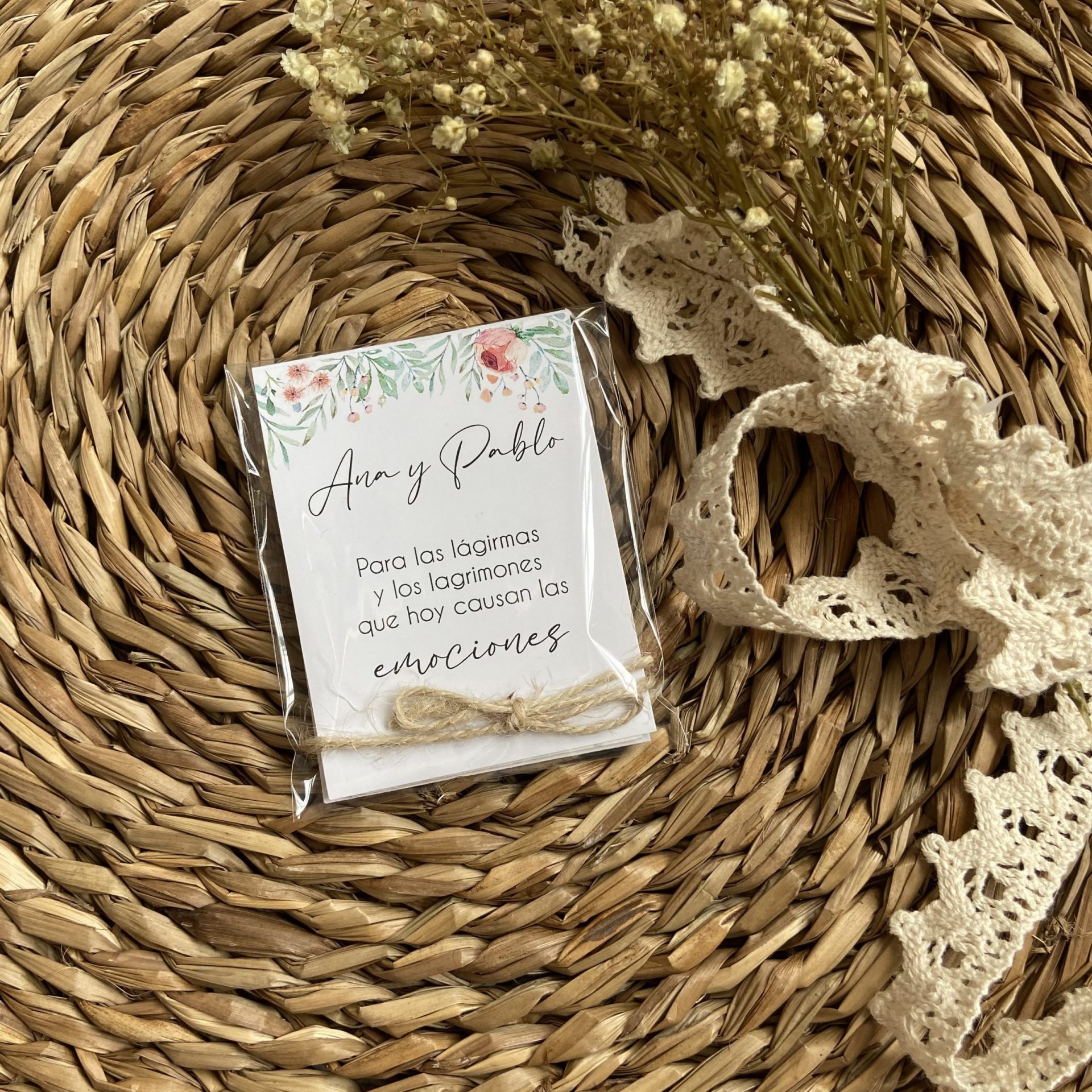 Pañuelos para Bodas | Lágrimas de Felicidad Personalizadas
