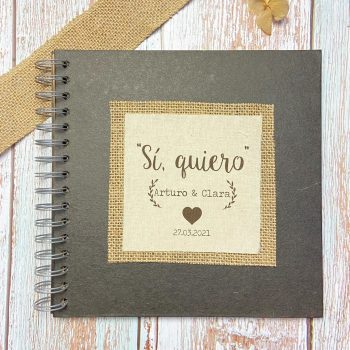 LIBRO DE FIRMAS BODA NEGRO SI QUIERO