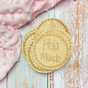 CUMPLE MES en madera - Corazones