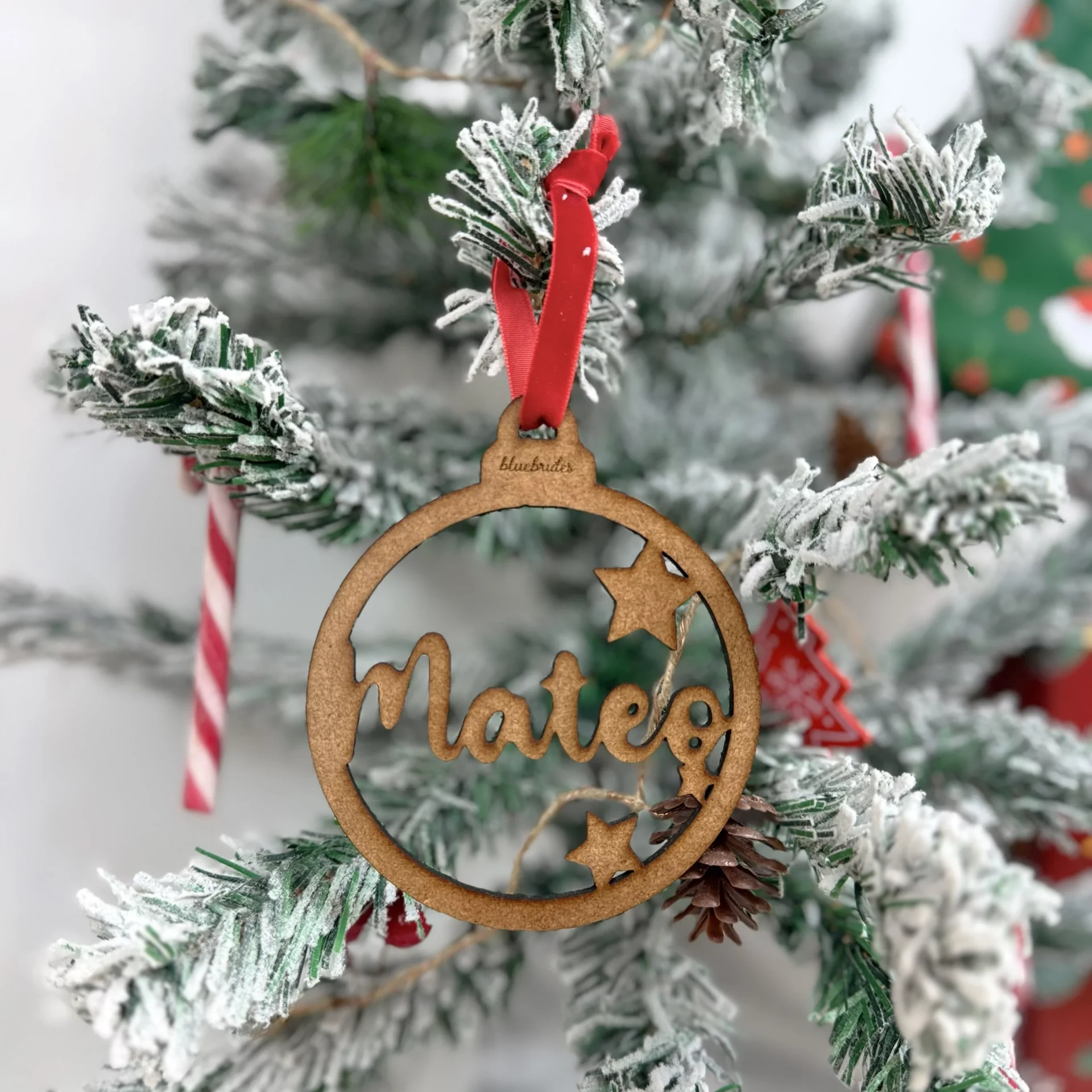 BOLA NAVIDAD PERSONALIZADA MADERA