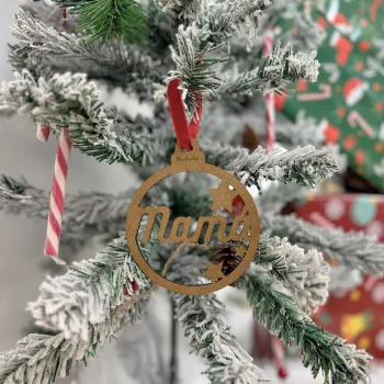 BOLA NAVIDAD PERSONALIZADA MADERA MAMA