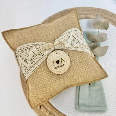 COJIN PARA LOS ANILLOS DE LA BODA PERSONALIZADO