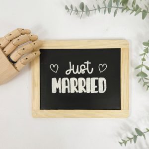 Cartel pizarra - JUST MARRIED