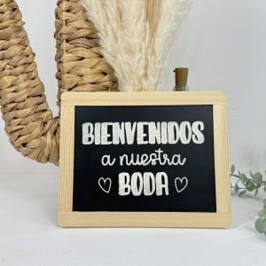 Cartel pizarra - BIENVENIDOS A NUESTRA BODA