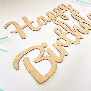 Frase en madera - Happy Birthday