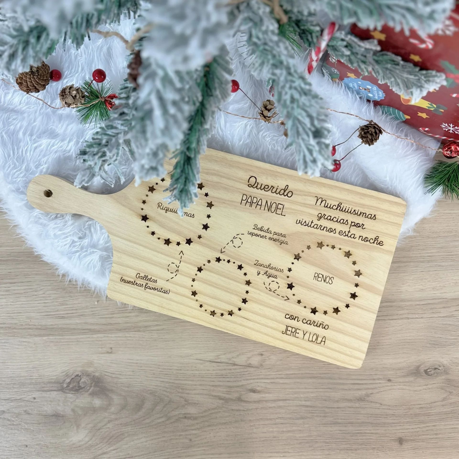 Bandeja navidad personalizada para dejar galletas y bebida