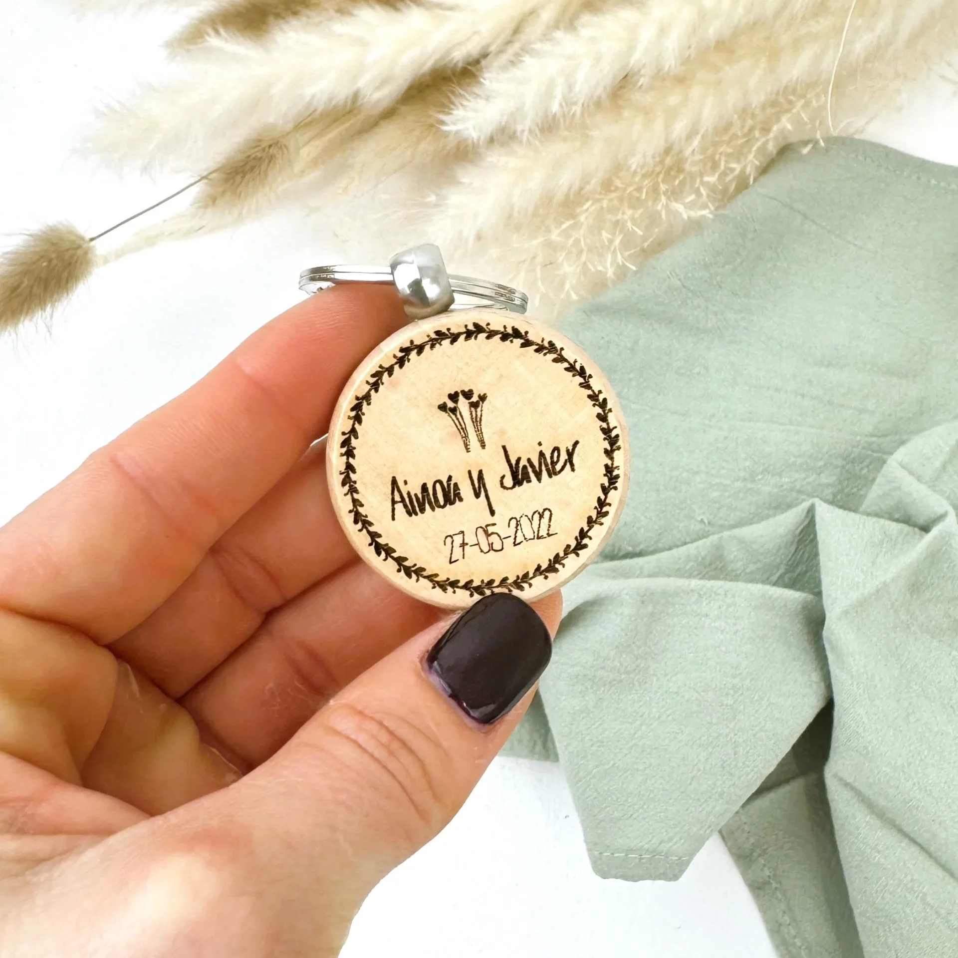 Llavero Madera Detalle Boda Personalizado Regalos Invitados