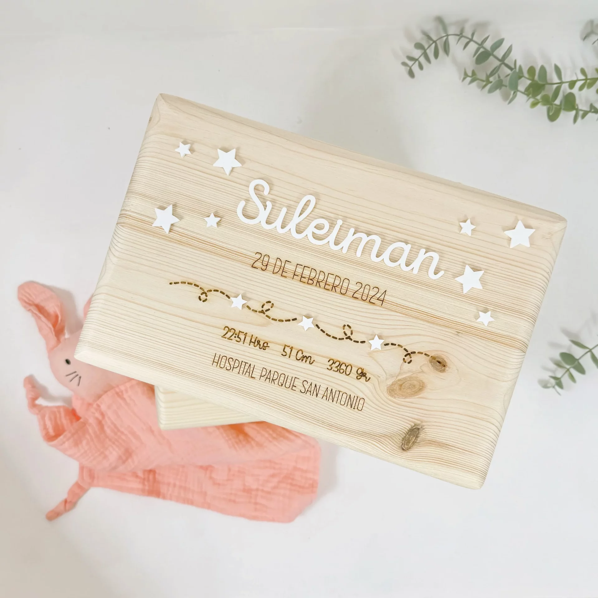 CAJA DE NACIMIENTO PERSONALIZADA STARS