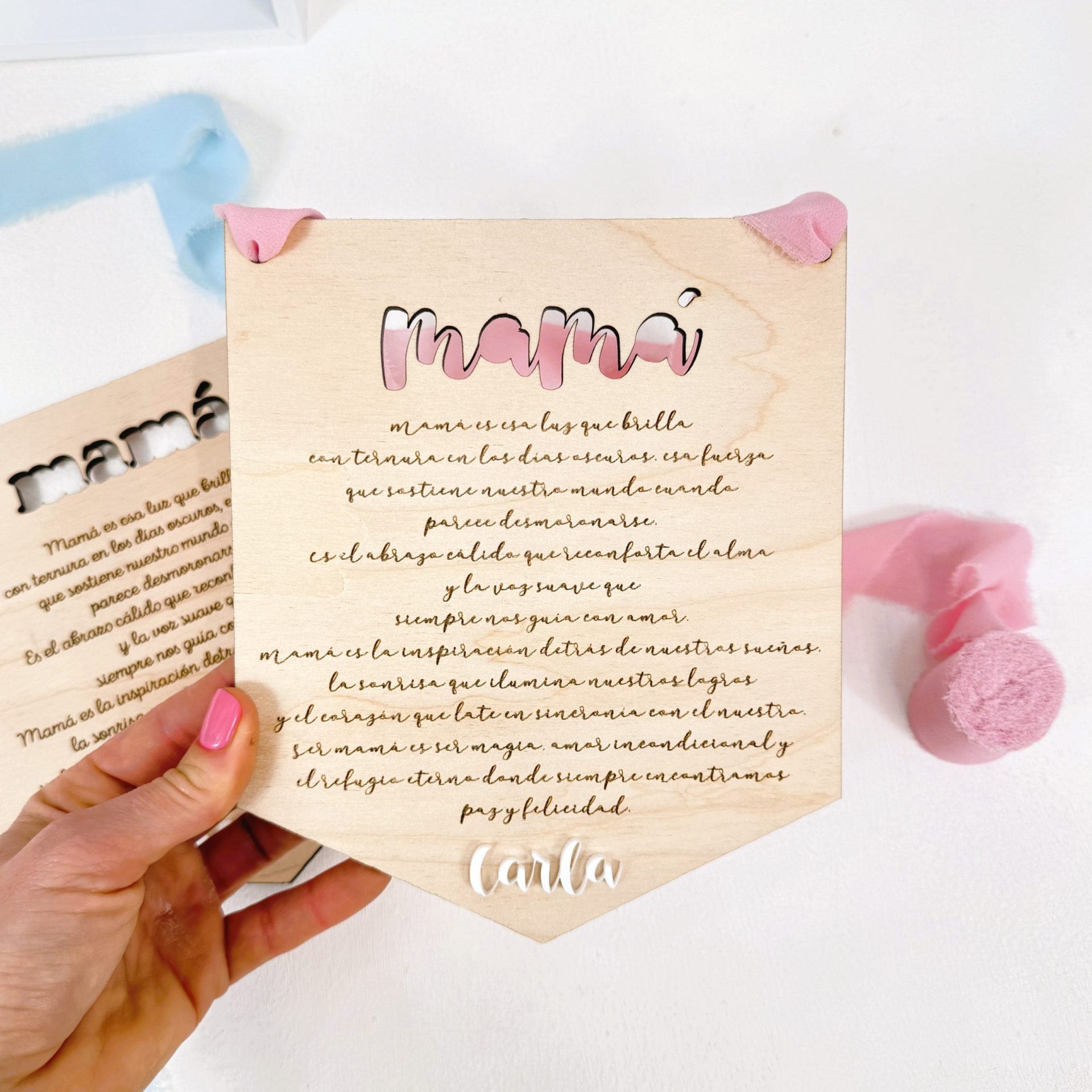 banderín de madera con texto especial para regalo del día de la madre