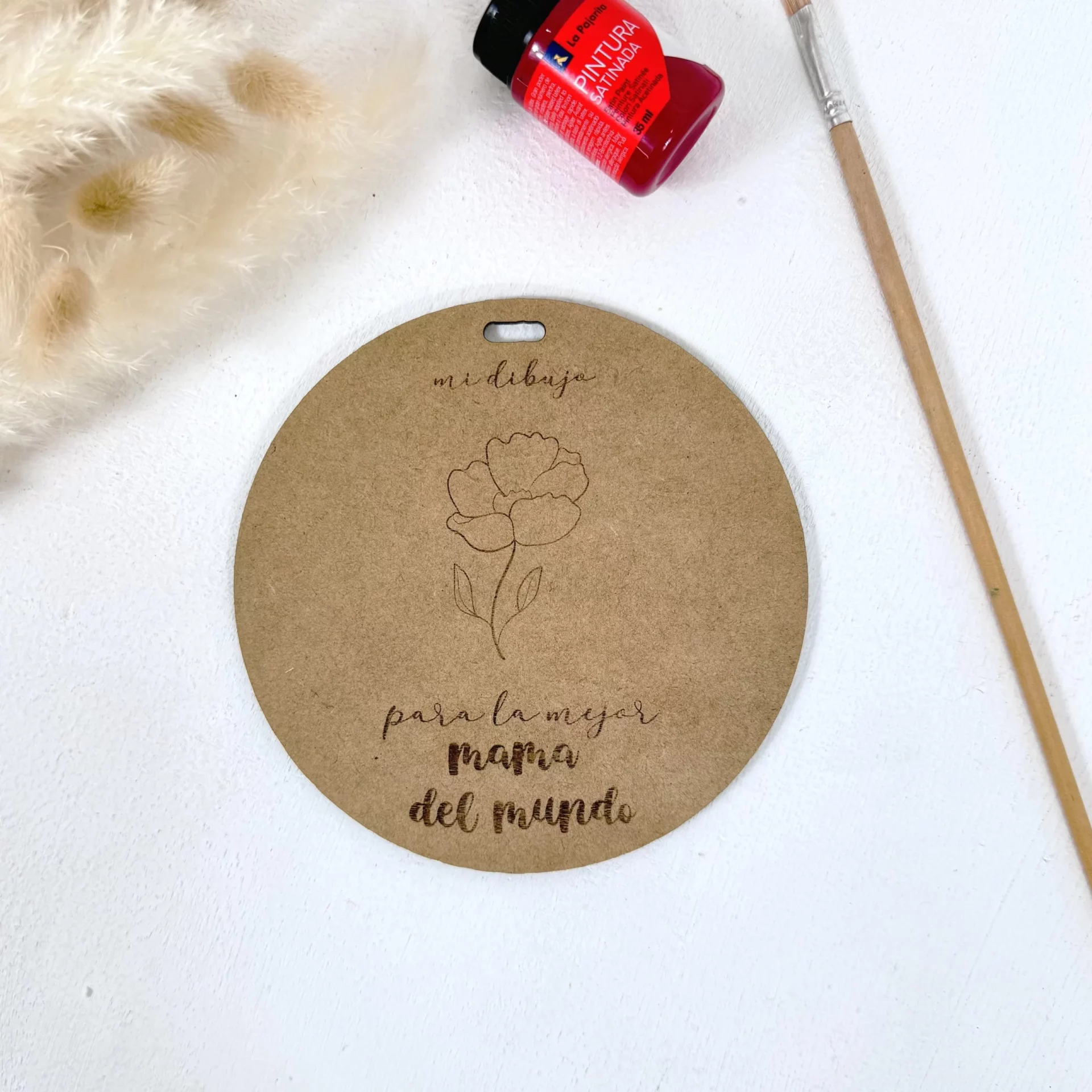 Placa de madera FLOR PARA MAMÁ