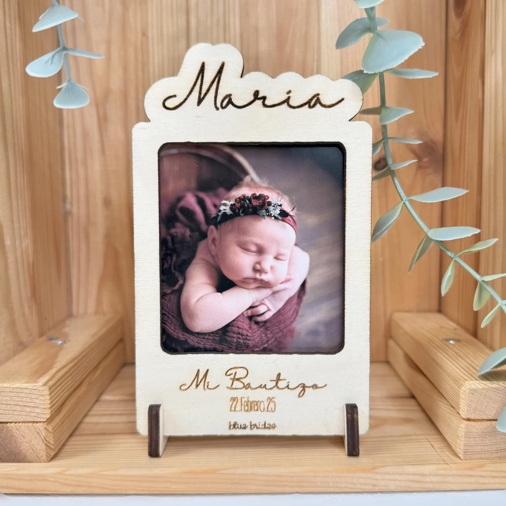 MARCO DE MADERA PERSONALIZADO BAUTIZO