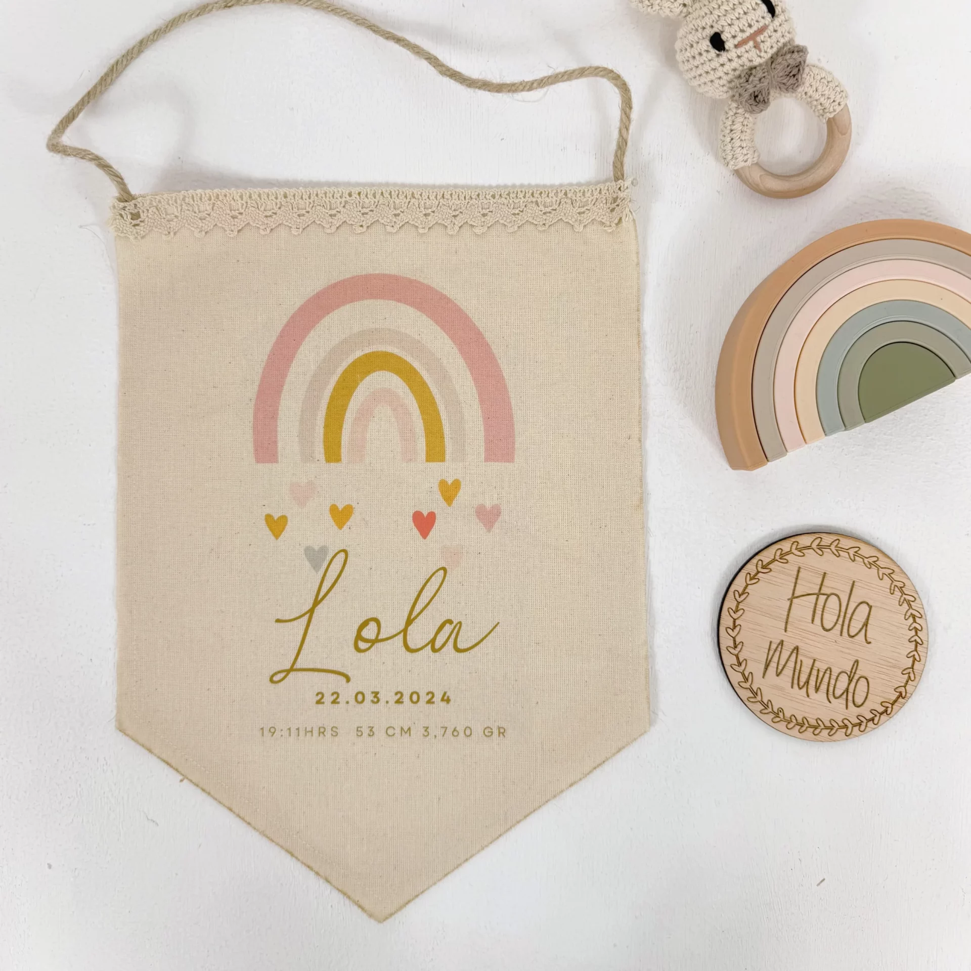 Banderin Natalicio Personalizado de Tela