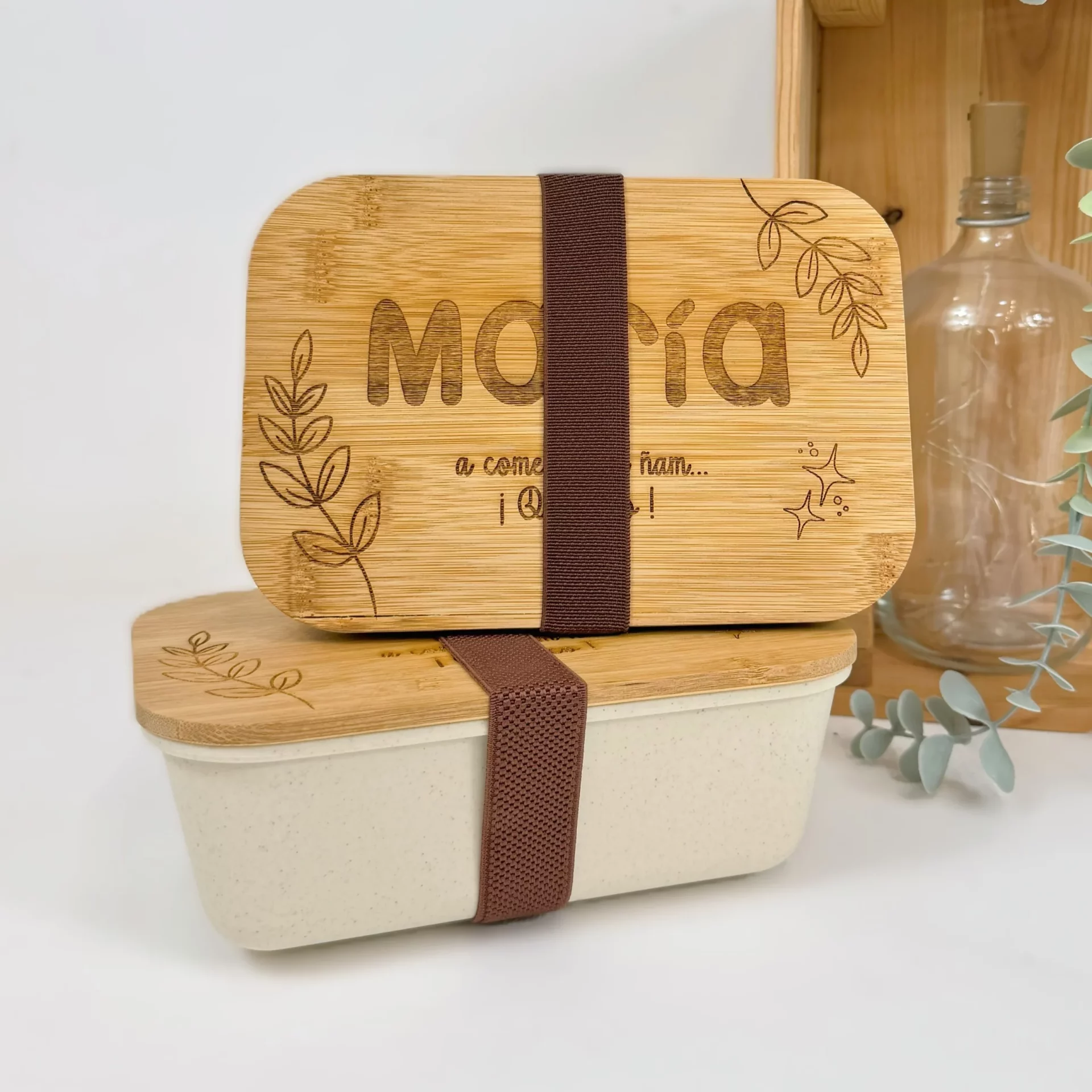 FIAMBRERA PERSONALIZADA DE BAMBU CON CINTA