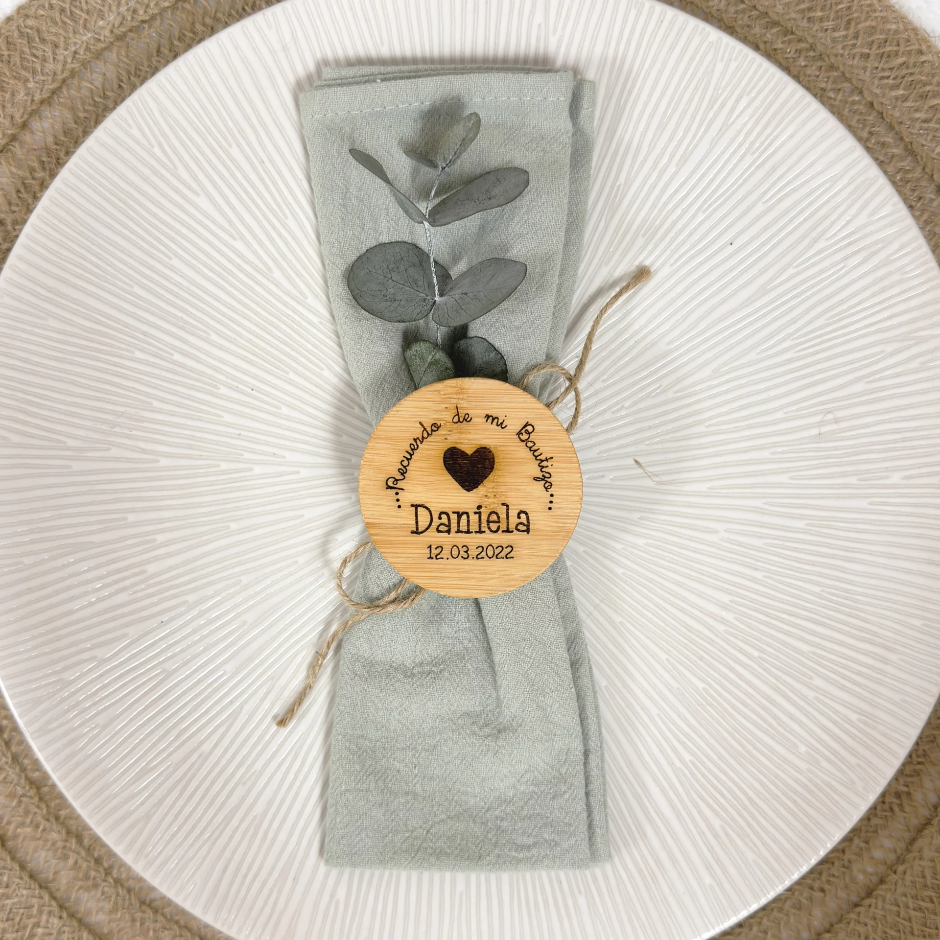 Abridor Bautizo Personalizado CORAZON