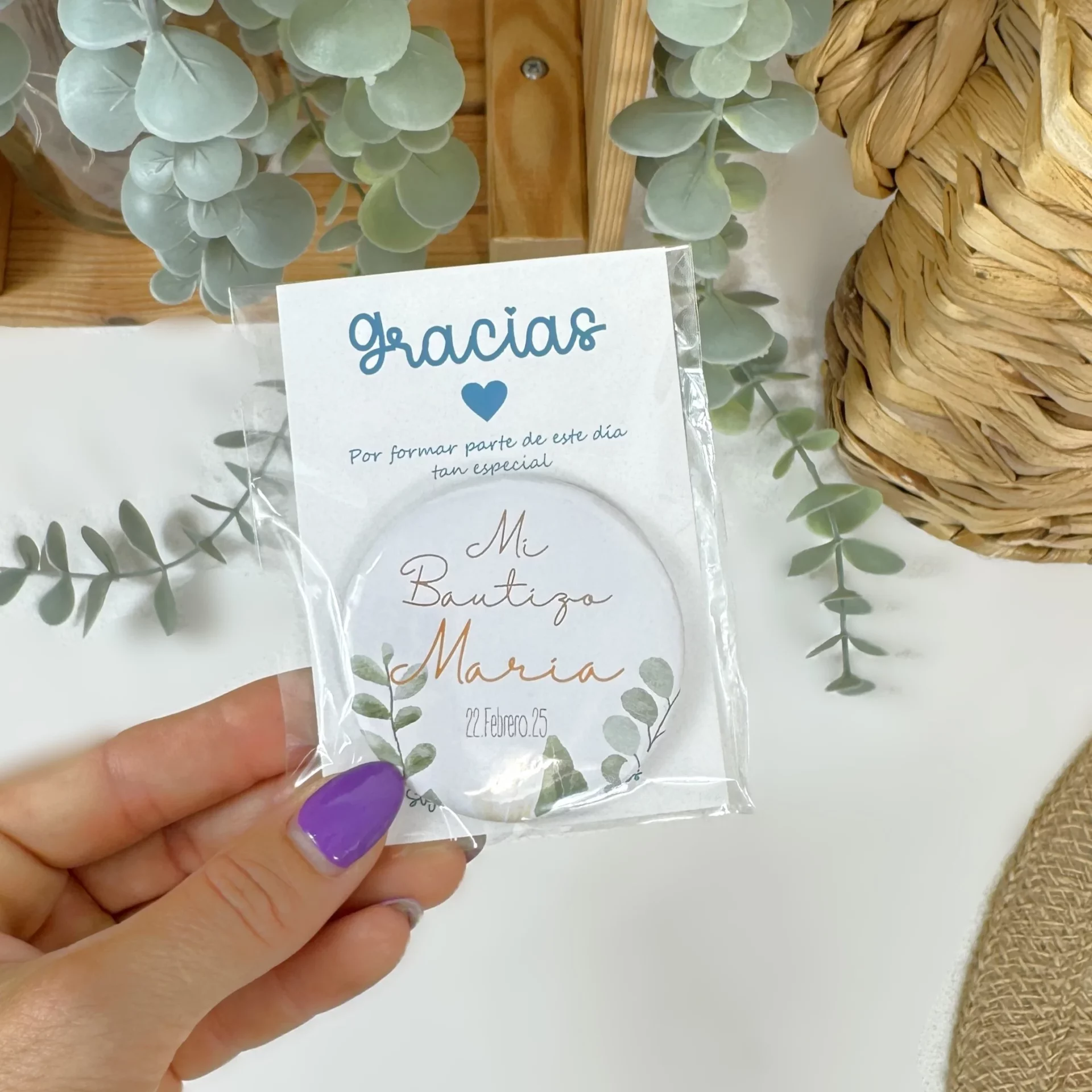 Chapas Imán Personalizadas Bautizo MARGARITA