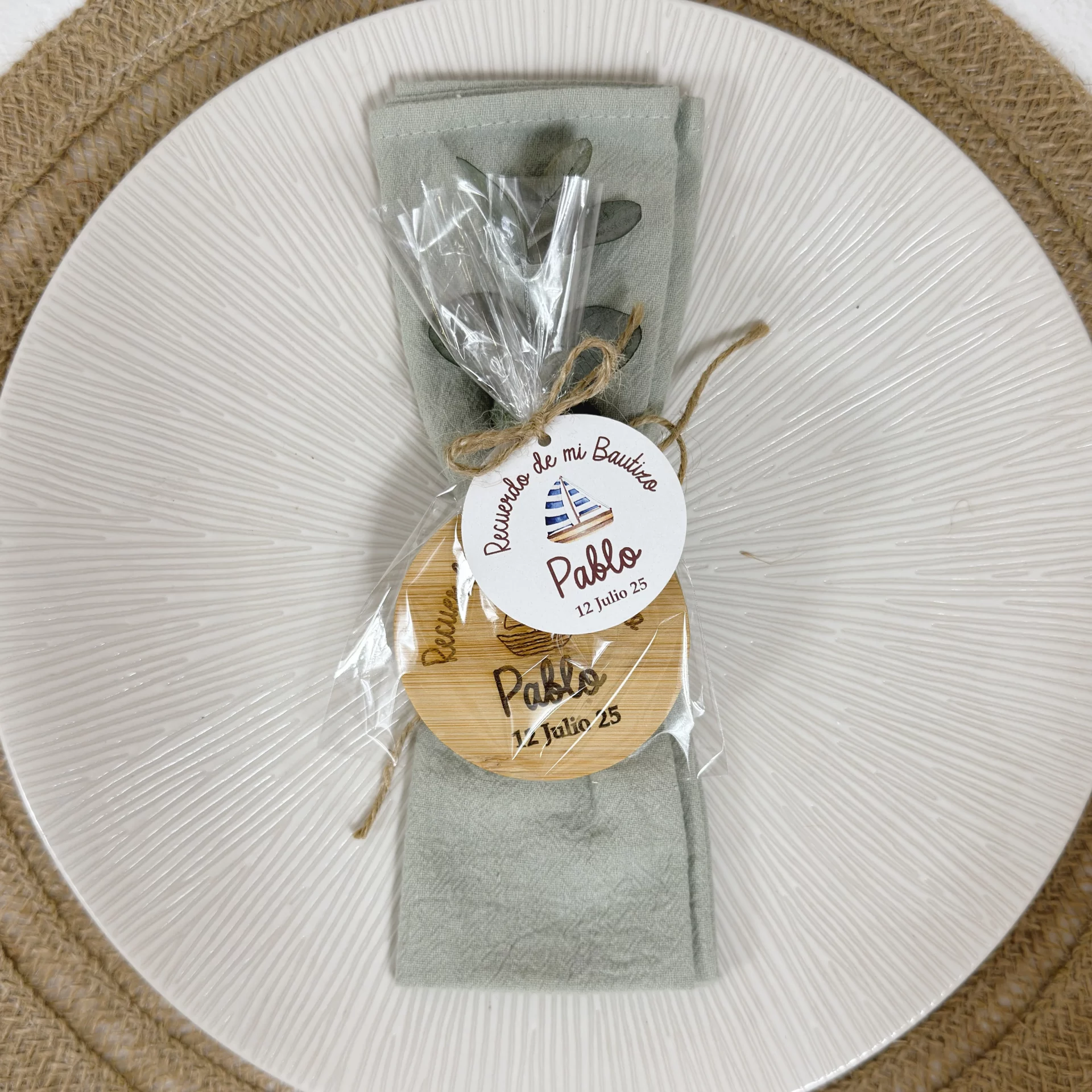 ESPEJO BAUTIZO PERSONALIZADO LISTO PARA REGALAR BARQUITO PLATO