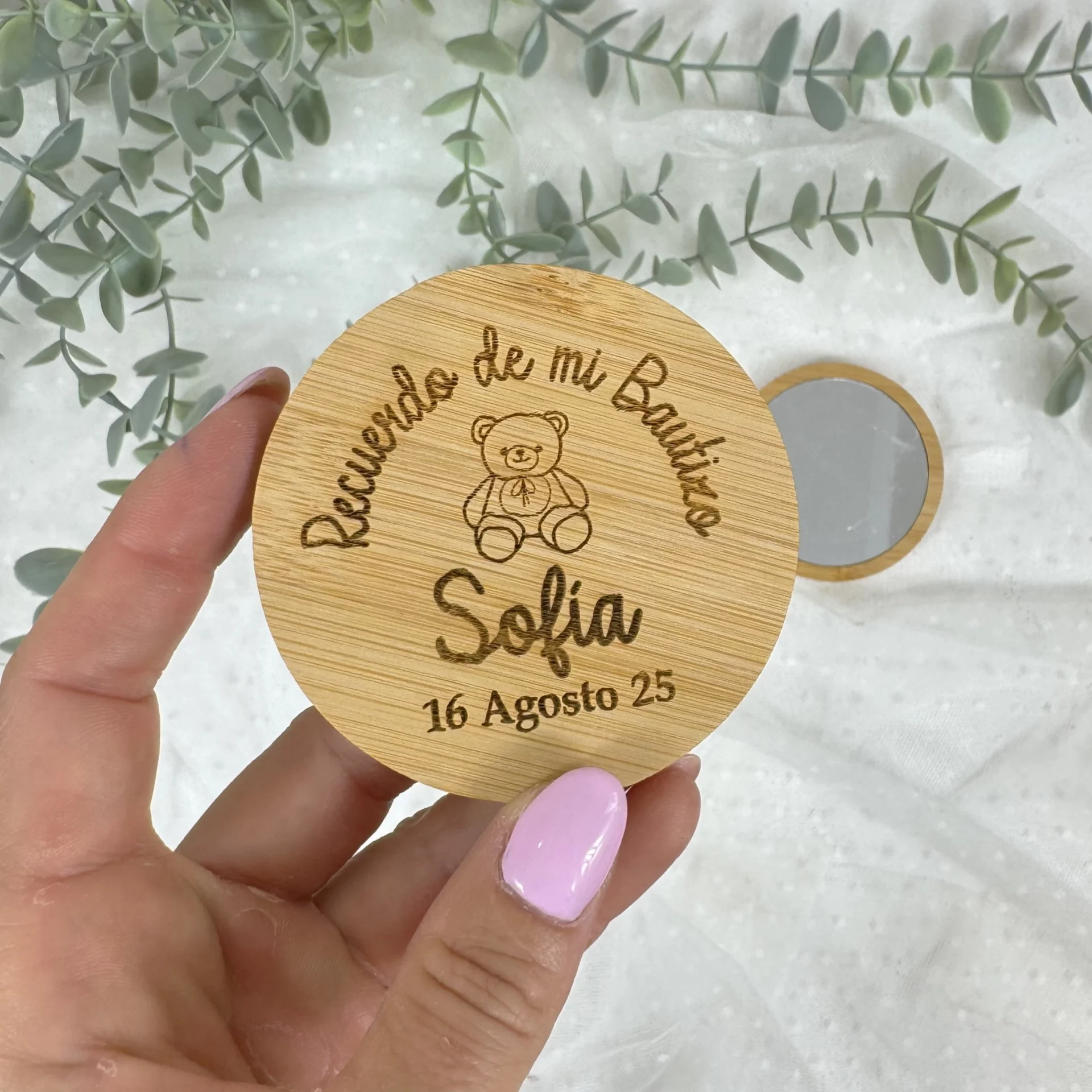 ESPEJO BAUTIZO PERSONALIZADO OSITO