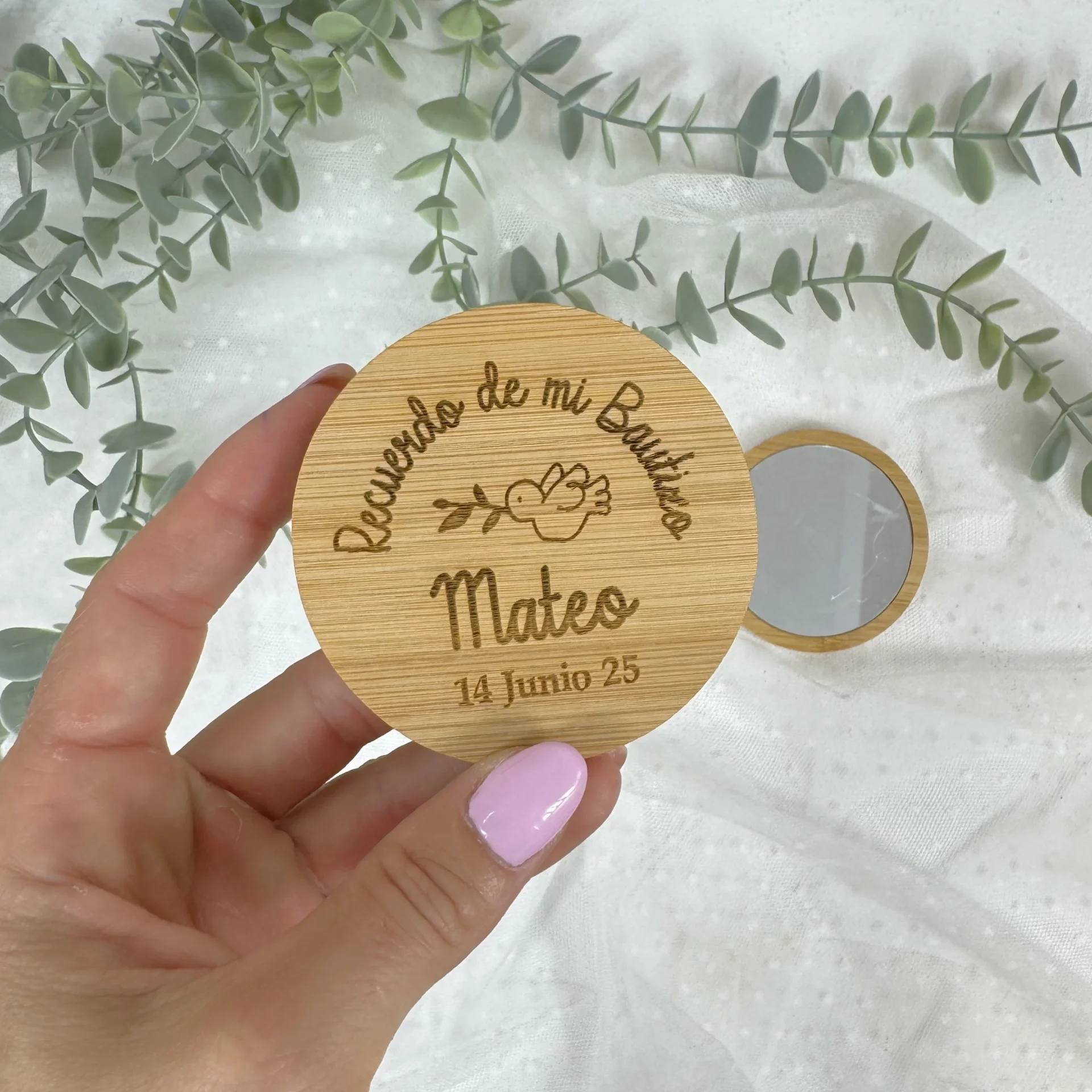 ESPEJO BAUTIZO PERSONALIZADO PALOMA