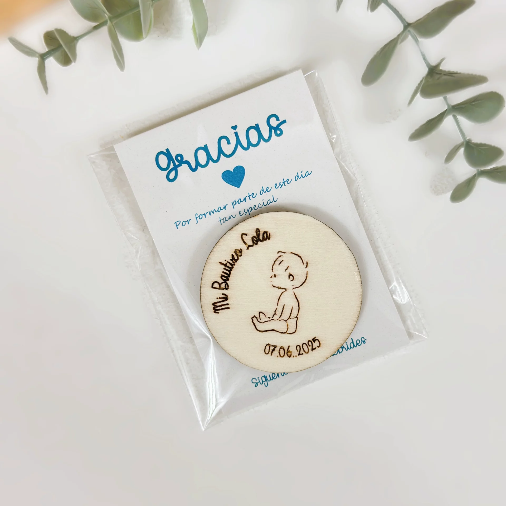 IMAN BAUTIZO MADERA PERSONALIZADO BEBE