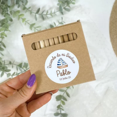 Pegatinas Personalizadas Bautizo BARQUITO