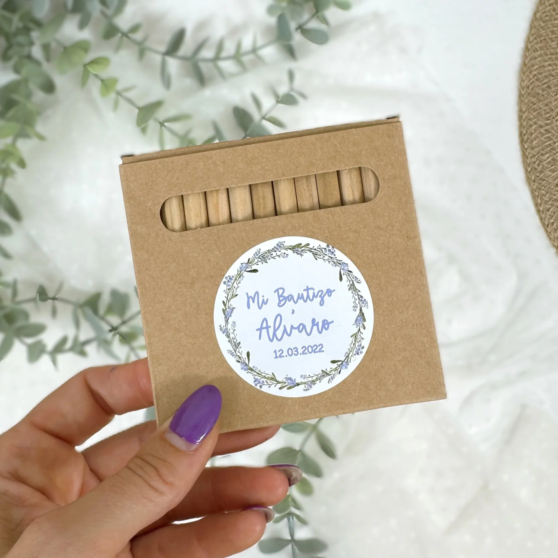 Pegatinas Personalizadas Bautizo FLORES