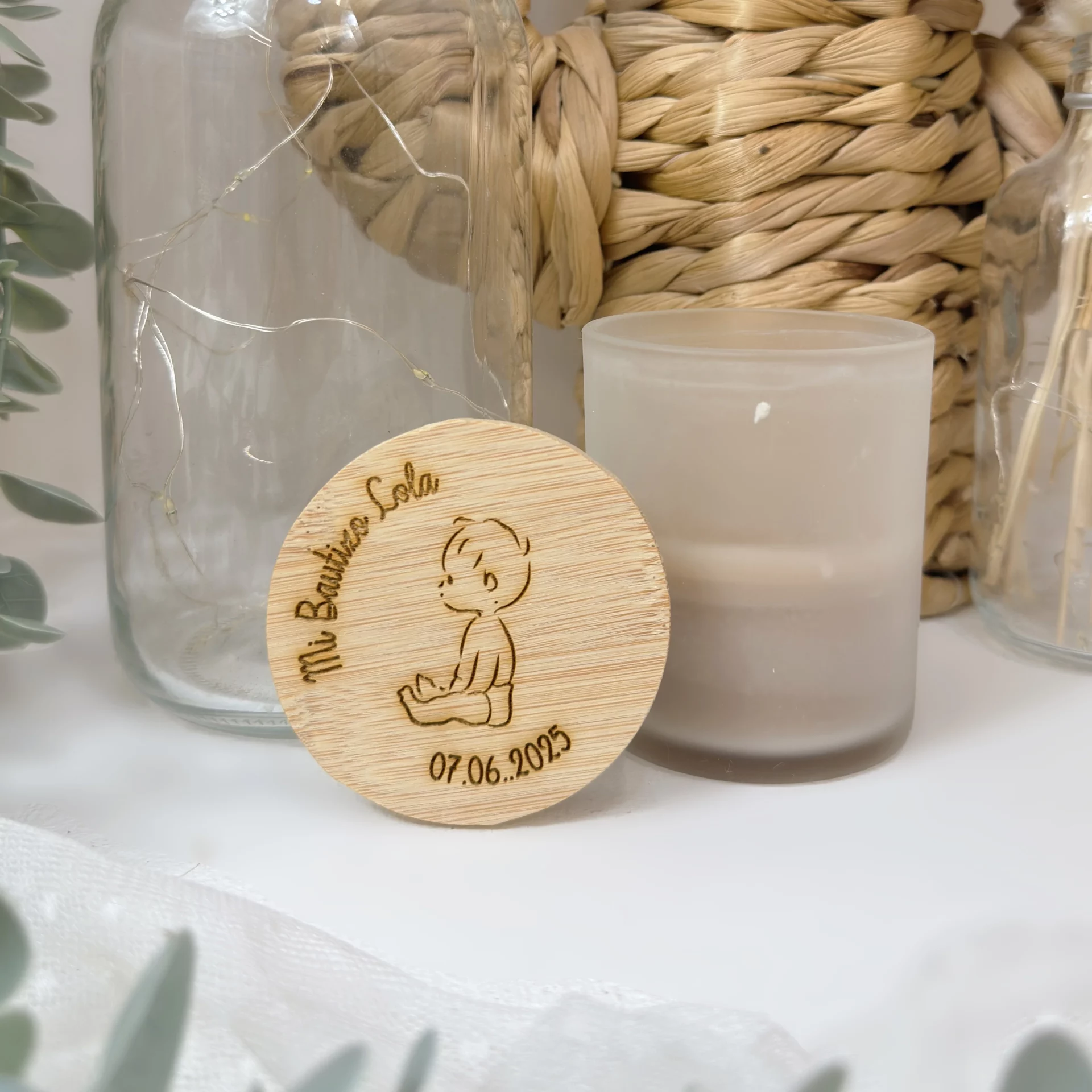 VELA PERSONALIZADA BAUTIZO MODELO BEBE
