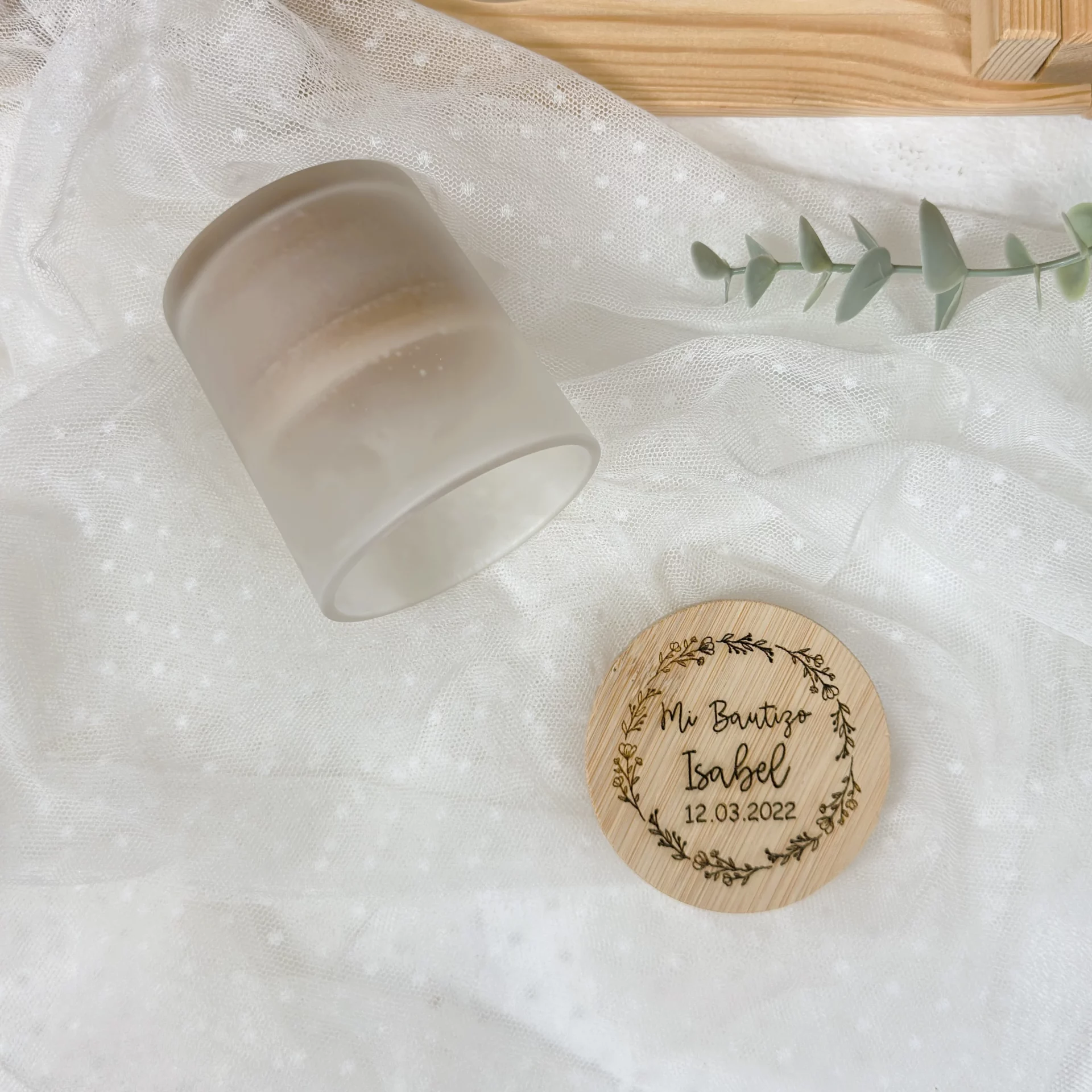 VELA PERSONALIZADA BAUTIZO MODELO FLORES