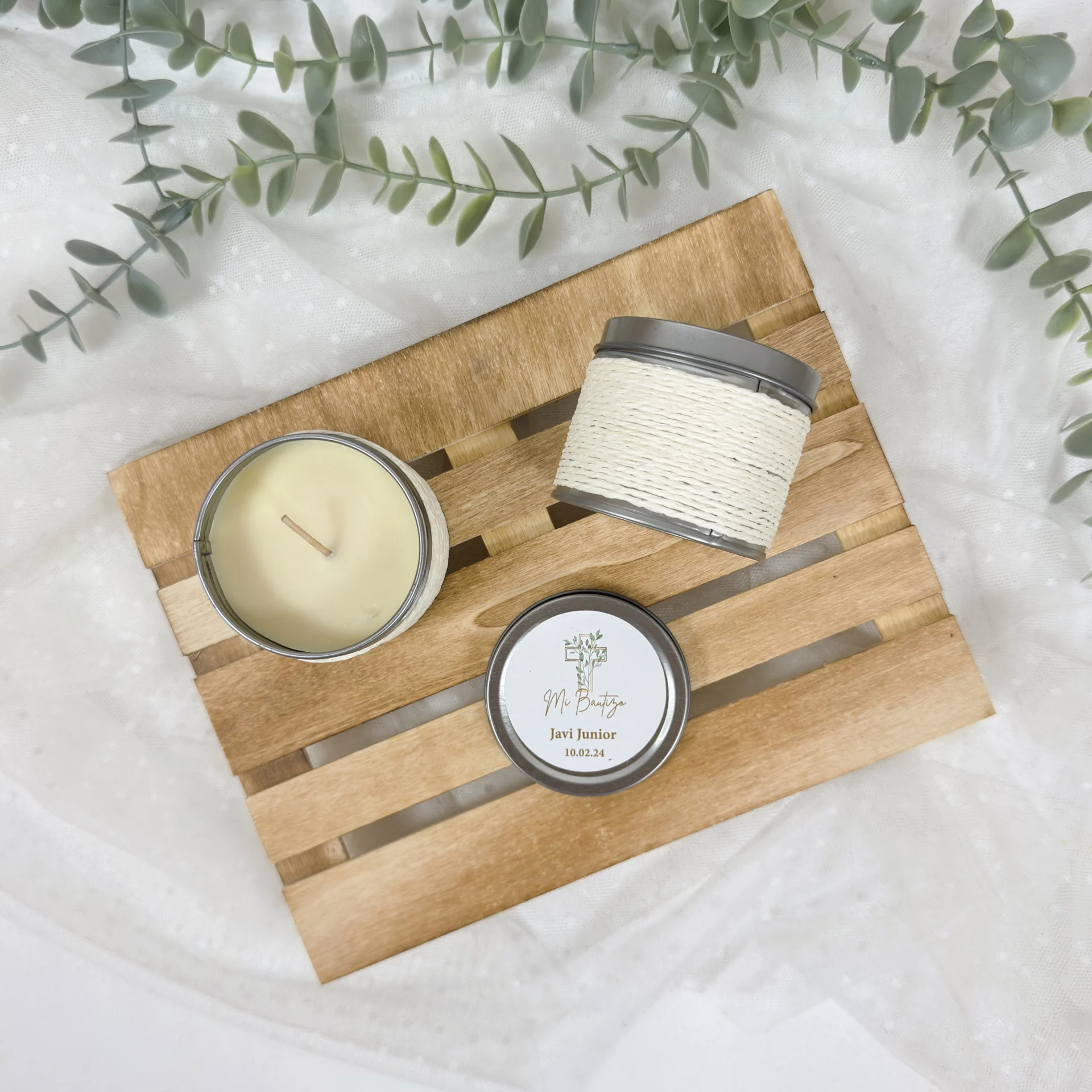 Vela Aromática Bautizo Personalizada CRUZ