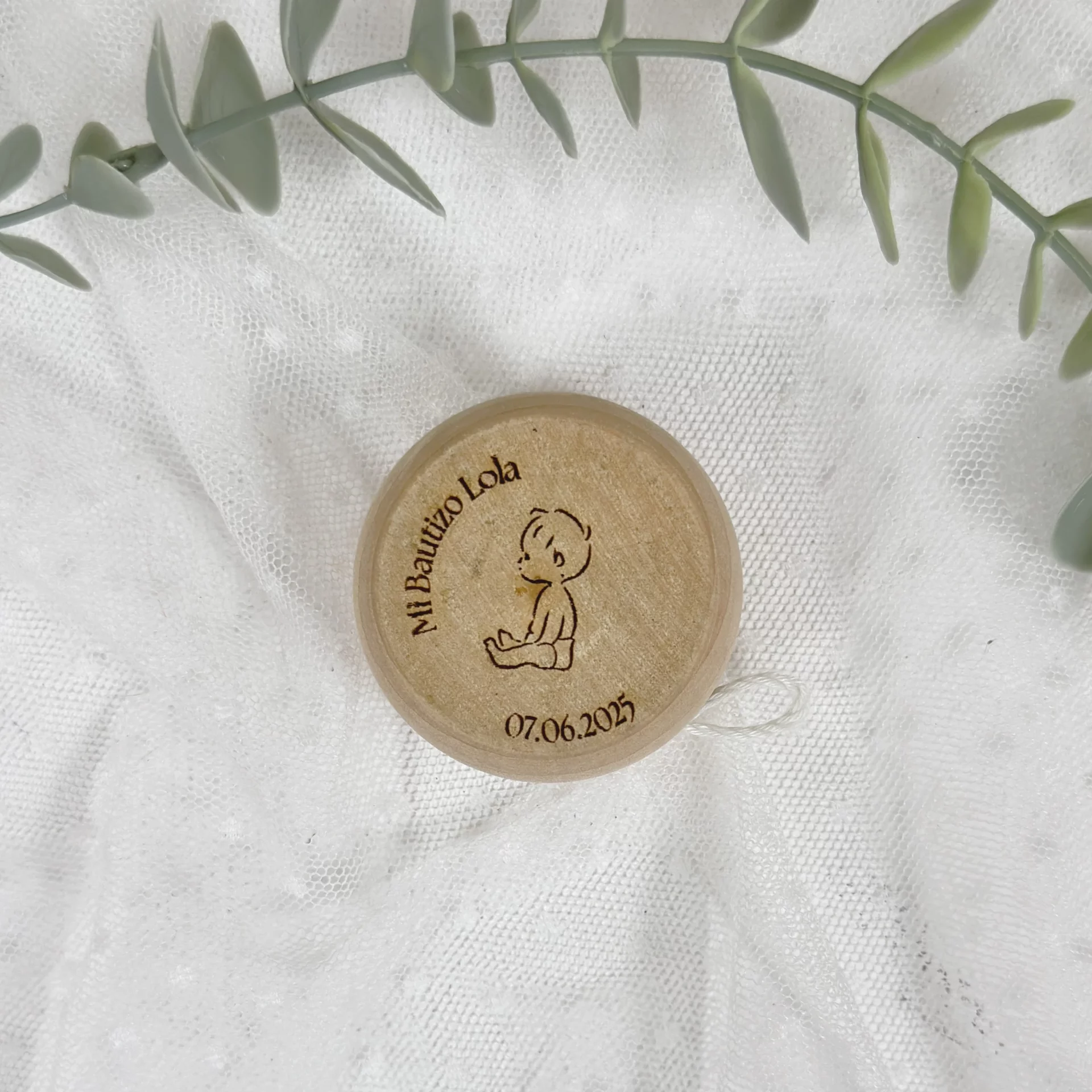 YoYo Bautizo Personalizado de Madera BEBE