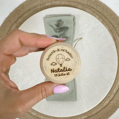 YoYo Bautizo Personalizado de Madera GLOBO