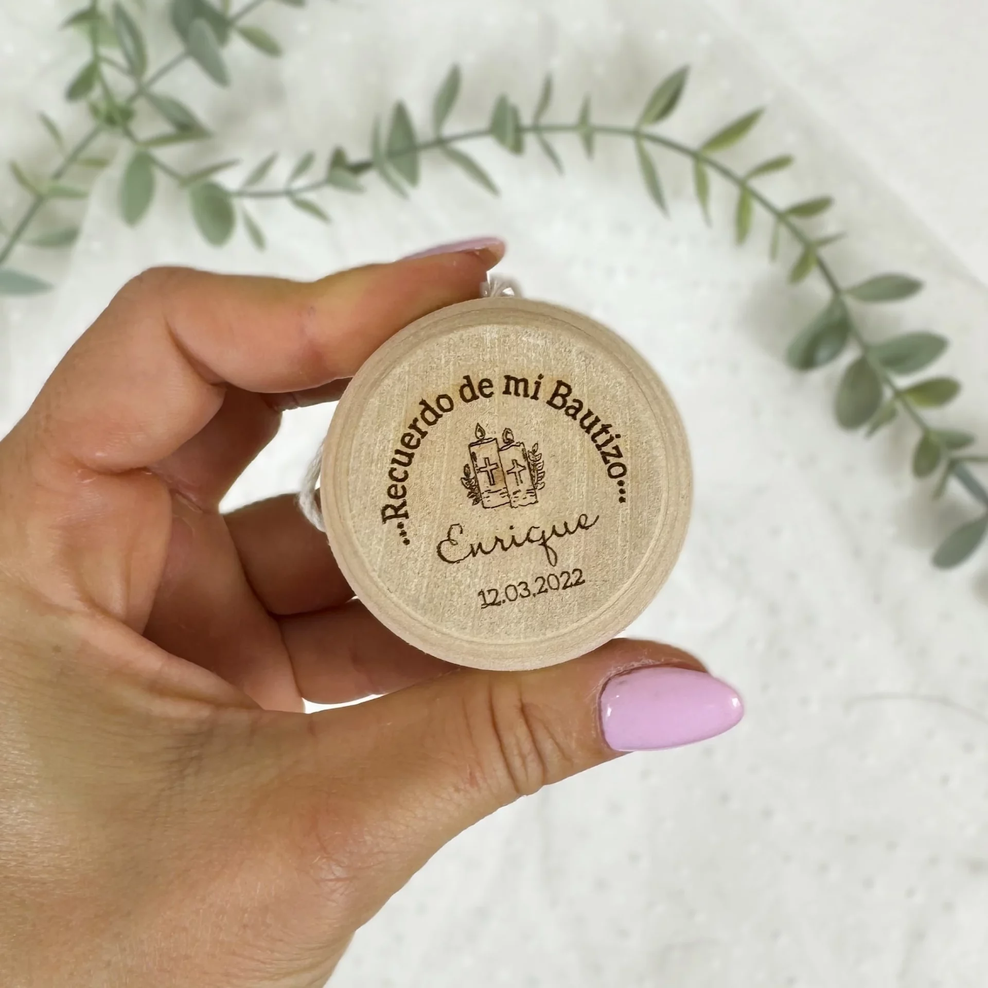YoYo Bautizo Personalizado de Madera VELAS